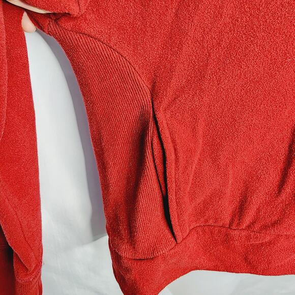 Sweaty Betty Maroon Long Sleeve Velour Turtleneck Crop Top SweatShirt Women's L - Picture 10 of 11